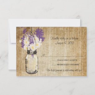 Wildflowers rústicos antigos RSVP das margaridas