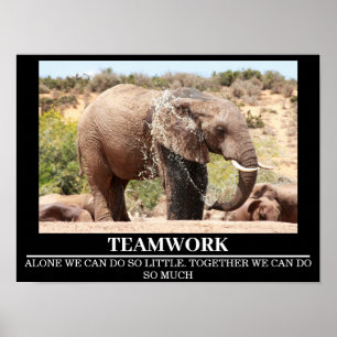 Wildlife Motivational Poster Elephant Trabalho em