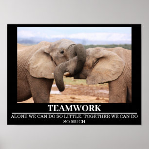 Wildlife Motivational Poster Elephant Trabalho em