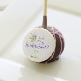 Will You be My Bridesmaid Quote in Purple & Green