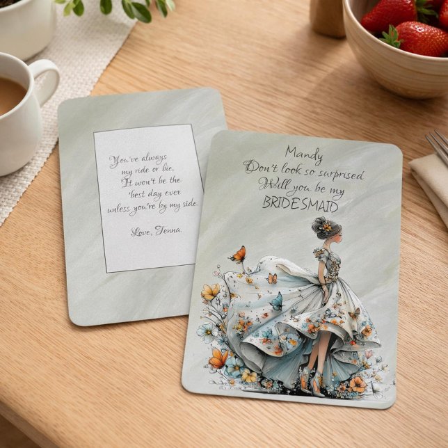 Will You Be My Bridesmaid Woman In Flowy Dress (Criador carregado)