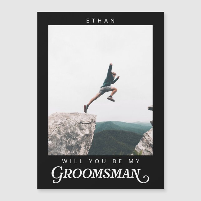 Will you be my Groomsman Minimalist Photo Modern  (Frente)