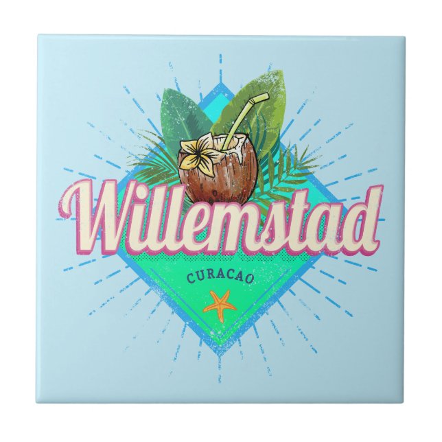Willemstad Curacao Vacation Caribe Vintage (Frente)
