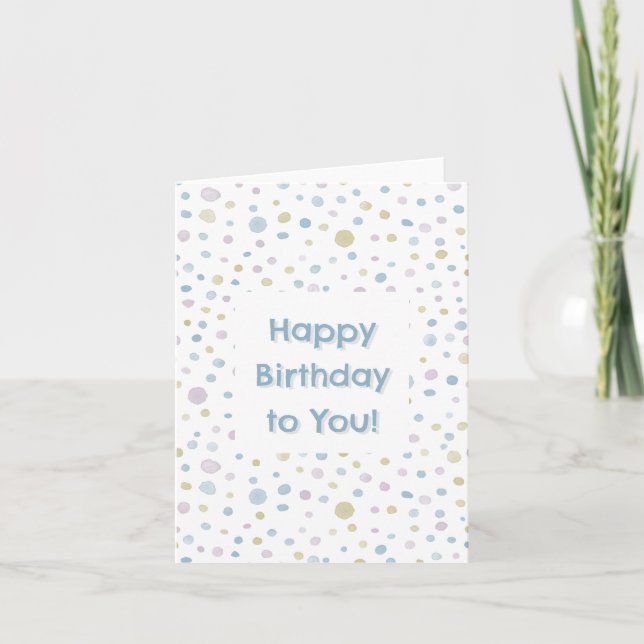 William Confetti Watercolor Dots - Cartão de Anive (Frente)