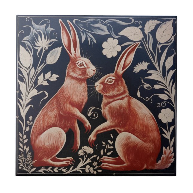 William De Morgan Two Hares (Frente)
