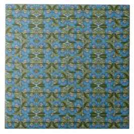 William De Morgan Vintage Flower Motifs Blue
