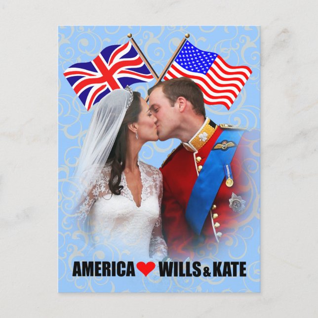 William & Kate - Cartão postal da América (Frente)