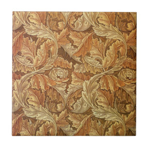 William Morris Acanthus Brown Autumn Leaves