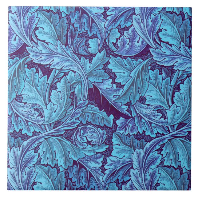 William Morris Acanthus Folha de Azul (Frente)