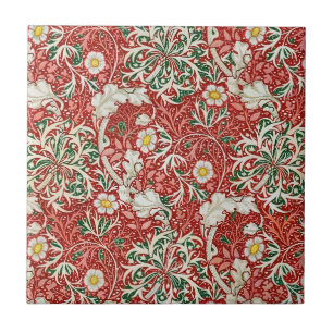 William Morris Algas Flor Antiga Vermelho Verde