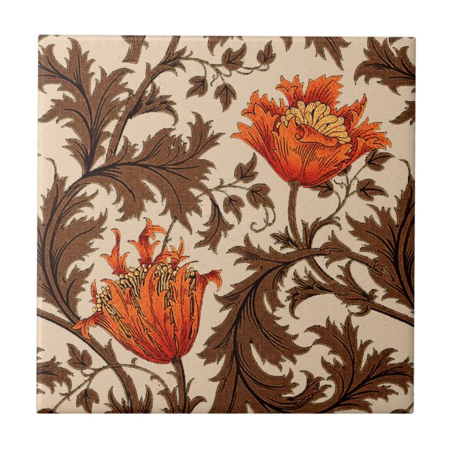 William Morris Anemone, Beige, Brown e Rust (Frente)
