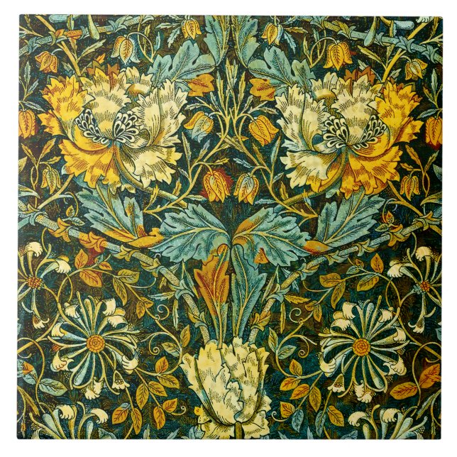 William Morris Antique Honeysuckle Padrão Floral (Frente)