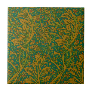 William Morris Arcadia Floral Padrão Ouro Verde