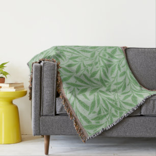 William Morris art green willow cobertor