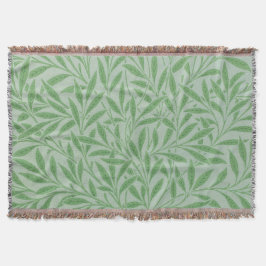 William Morris art green willow cobertor