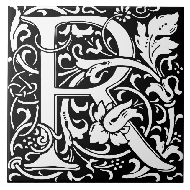 William Morris Art Nouveau Alphabet Leaf Letter R (Frente)