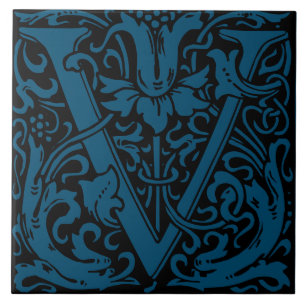 William Morris Art Nouveau Floral - Letra Inicial 