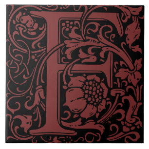 William Morris Art Nouveau Monograma - Letra F