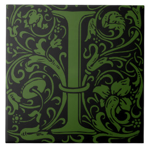 William Morris Art Nouveau Monograma - Letra I