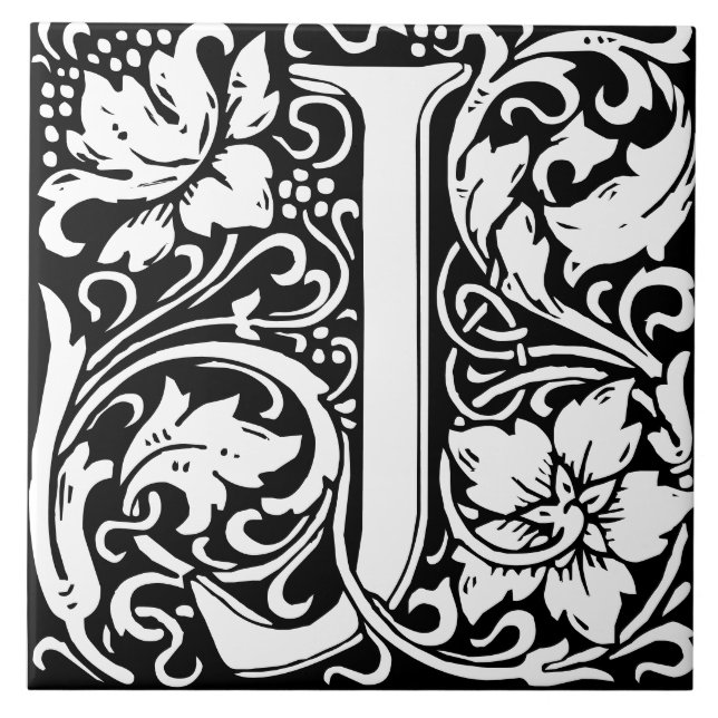 William Morris Art Nouveau Monograma - Letra J (Frente)