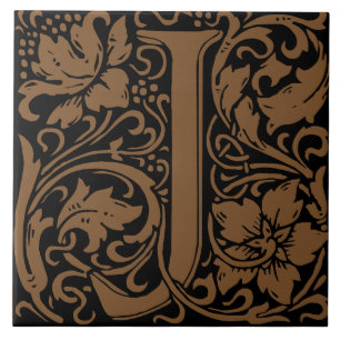 William Morris Art Nouveau Monograma - Letra J