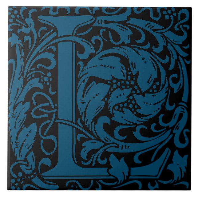William Morris Art Nouveau Monograma - Letra L (Frente)