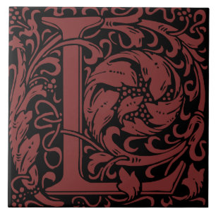 William Morris Art Nouveau Monograma - Letra L