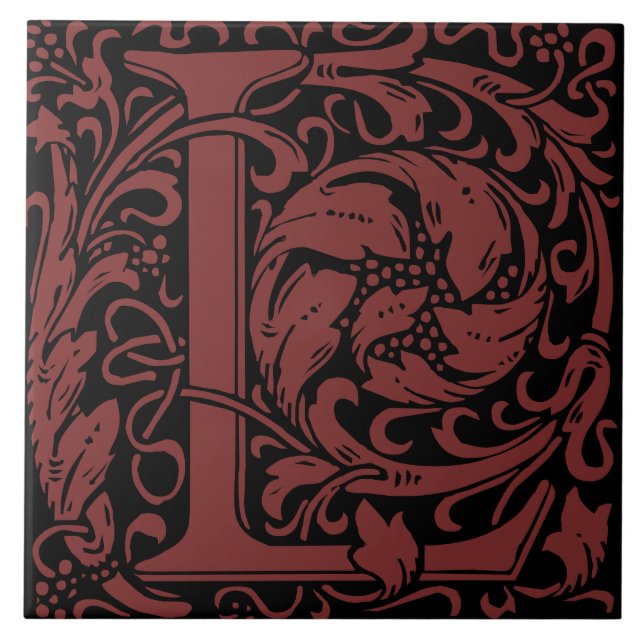 William Morris Art Nouveau Monograma - Letra L (Frente)