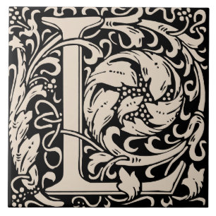 William Morris Art Nouveau Monograma - Letra L