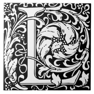 William Morris Art Nouveau Monograma - Letra L