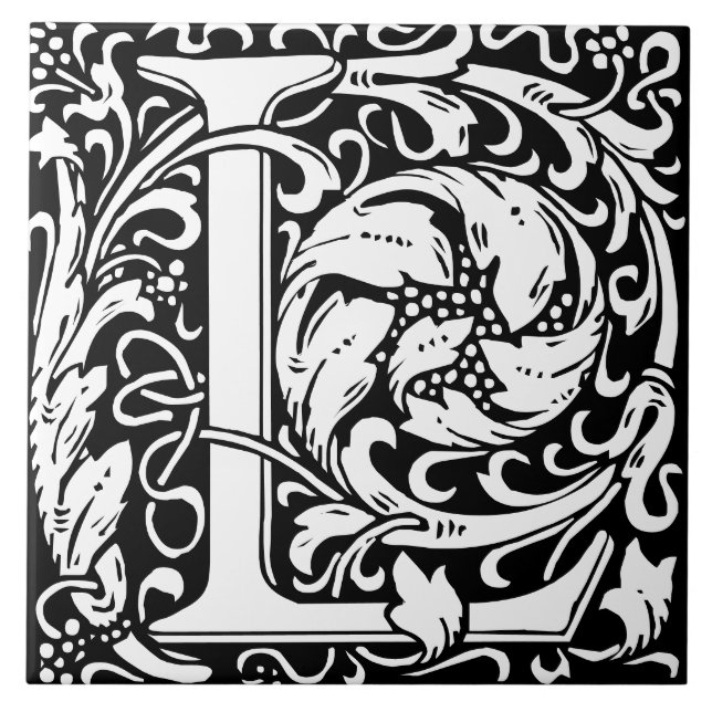 William Morris Art Nouveau Monograma - Letra L (Frente)