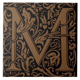 William Morris Art Nouveau Monograma - Letra M