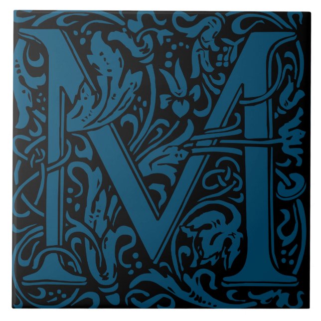 William Morris Art Nouveau Monograma - Letra M (Frente)