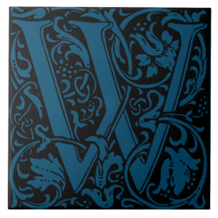 William Morris Art Nouveau Monograma - Letra W