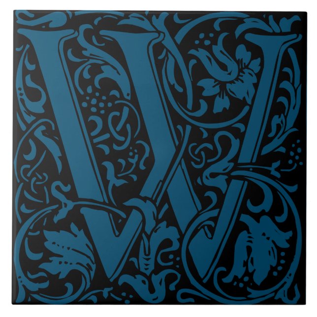 William Morris Art Nouveau Monograma - Letra W (Frente)