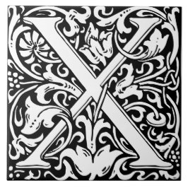 William Morris Art Nouveau Monograma - Letra X