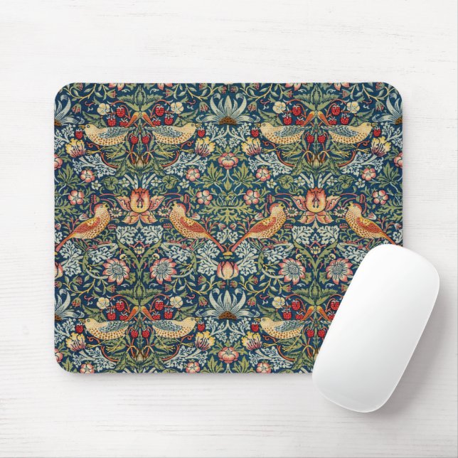 William Morris Art Strawberry Thief Mousepad (Com mouse)