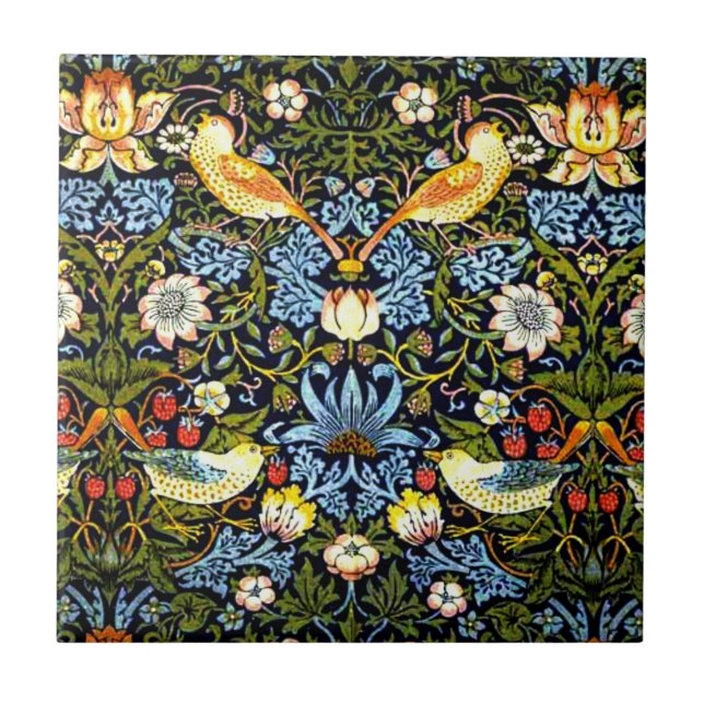 William Morris - Azulejo cerâmico Strawberry Thef (Frente)