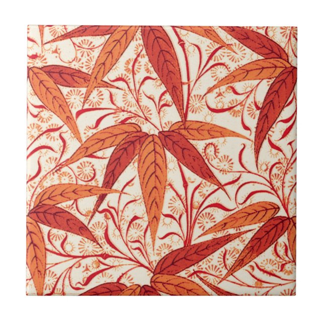 William Morris Bamboo Impressão, Mandarin Orange (Frente)