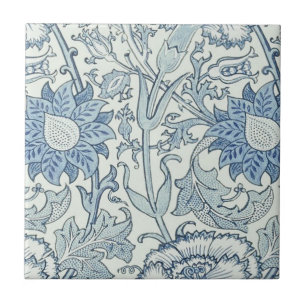 William Morris Belo padrão floral, azul,rosa