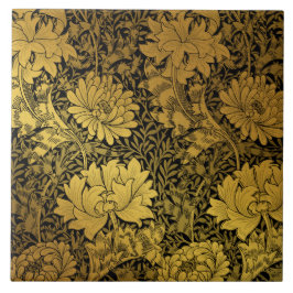 William Morris Black E Dourado Floral