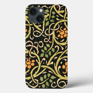 William Morris Black Floral Art Impressão Design