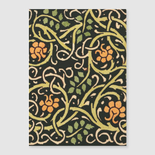 William Morris Black Floral Art Impressão Design