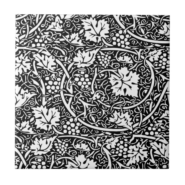 William Morris Black White Grape Vine (Frente)