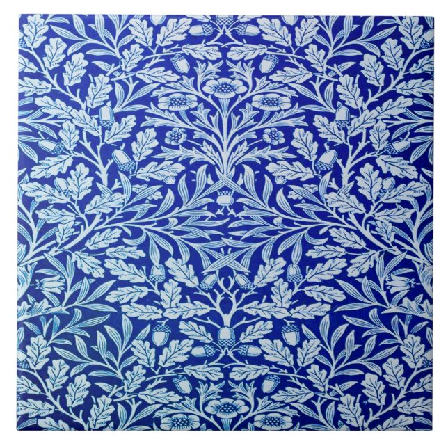 William Morris Blue Design Cerâmica Azulejo. (Frente)