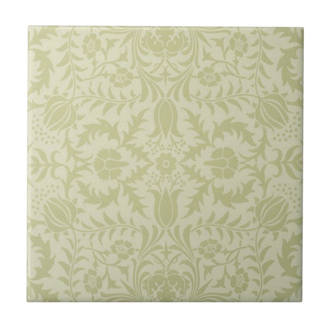 William Morris Borage vintage verde suave damasco (Frente)