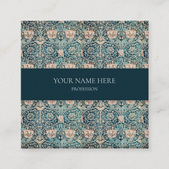 WILLIAM MORRIS BOTANICAL PATTERN CARTÃO DE VISITA (Frente)