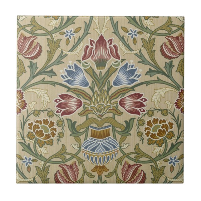 William Morris Brocade Floral Wallpaper Padrão (Frente)