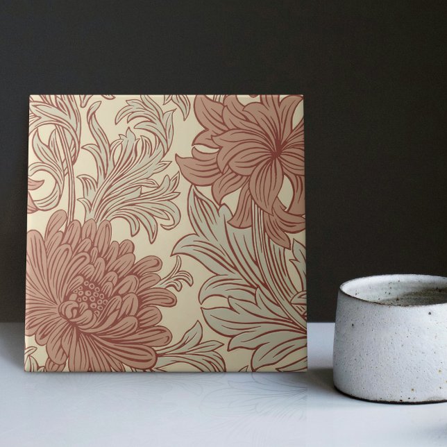 William Morris Chrysanthemum - Azulejo Cerâmico (Criador carregado)