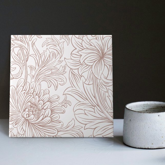 William Morris Chrysanthemum - Azulejo Cerâmico (Criador carregado)